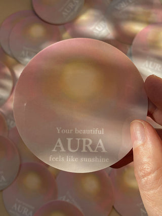 YOUR BEAUTIFUL AURA FEELS LIKE SUNSHINE - VINYL STICKER - SEMITRANSPARENT-